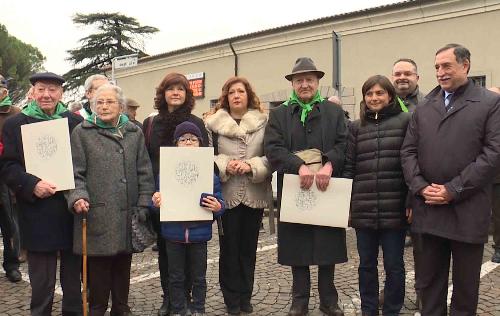 Debora Serracchiani (Presidente Regione Friuli Venezia Giulia) e Domenico Rossi (Sottosegretario Difesa) alle commemorazioni dell'eccidio di Porzus - Faedis 05/02/2017