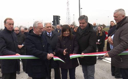 Debora Serracchiani (Presidente Regione Friuli Venezia Giulia) all'inaugurazione della bretella di collegamento tra la Tangenziale Ovest e l'Interporto di Cervignano - Cervignano del Friuli 11/02/2017