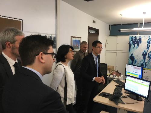 Mariagrazia Santoro (Assessore regionale Infrastrutture e Territorio) visita il Network Operation Center (NOC) di Insiel S.p.A. - Trieste 14/02/2017