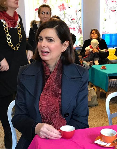 Laura Boldrini (Presidente Camera) durante la visita alla Fondazione Luchetta Ota D'Angelo Hrovatin - Trieste 17/02/2017