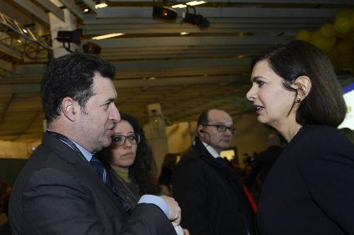 Franco Iacop (Presidente Consiglio regionale FVG) e Laura Boldrini (Presidente Camera Deputati) alla prima giornata dell'evento "Parole O_Stili", alla Stazione Marittima - Trieste 17/02/2017