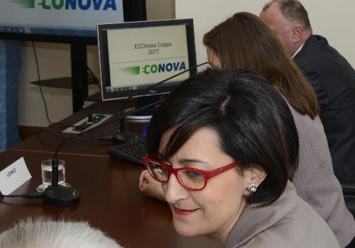 Sara Vito (Assessore regionale Ambiente ed Energia) alla presentazione del 1° ECOnova Rally Cup (1° Rally Italia-Slovenia del FIA Electric and New Energy Championship) - Trieste 02/03/2017