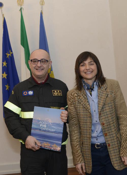 Loris Munaro (Direttore Direzione regionale Vigili del Fuoco FVG) e Debora Serracchiani (Presidente Regione Friuli Venezia Giulia) - Trieste 03/03/2017