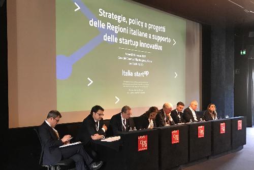 Sergio Bolzonello (Vicepresidente Regione FVG e assessore Attività produttive, Turismo e Cooperazione) al convegno "Strategie, policy e progetti delle Regioni italiane a supporto delle startup innovative", alla Casa del Cinema a Villa Borghese - Roma 10/03/2017