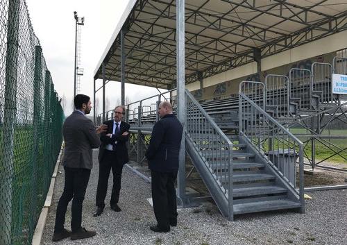 Visita di Gianni Torrenti (Assessore regionale Cultura, Sport e Solidarietà) allo Stadio comunale - Precenicco 20/03/2017