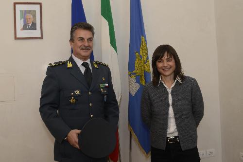 Debora Serracchiani (Presidente Regione Friuli Venezia Giulia) incontra Giuseppe Bottillo (Generale di Brigata, comandante regionale Guardia di Finanza FVG), nella sede della Regione - Trieste 23/03/2017