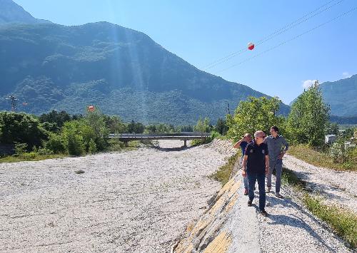 Il sopralluogo sugli argini del Rio Maggiore 