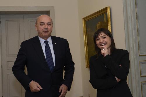 Roberto Dipiazza (Sindaco Trieste) e Debora Serracchiani (Presidente Regione Friuli Venezia Giulia) nella sede della Regione - Trieste 28/03/2017