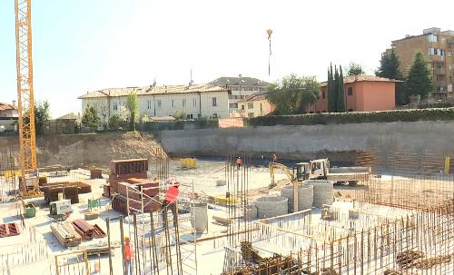 Cantiere dei lavori per la realizzazione di alloggi di edilizia abitativa sociale con risorse del Fondo Social Housing FVG, in via Lumignacco - Udine 29/03/2017