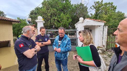 L’assessore regionale alle Protezione civile Riccardo Riccardi, durante il sopralluogo effettuato questo pomeriggio nelle zone colpite dal maltempo delle scorse ore e in particolare nei Comuni di Muggia e San Dorligo della Valle-Dolina.