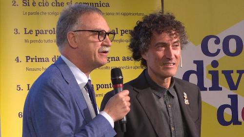 Maurizio Fermeglia (Rettore Università Trieste) e Dario Gasparo (Professore) all'evento "Condivido", progetto educativo promosso da "Parole O_Stili" - Trieste 15/05/2017