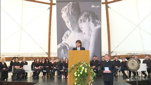 Debora Serracchiani (Presidente Regione Friuli Venezia Giulia) all'inaugurazione della mostra "Amanti. Passione umane e divine" - Illegio 21/05/2017