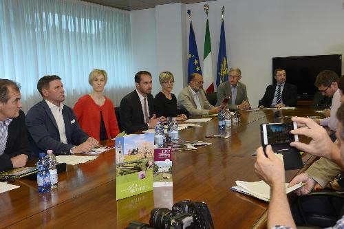 Cristiano Shaurli (Assessore regionale Risorse agricole e forestali) alla presentazione dell'ottantacinquesima edizione della Fiera regionale dei Vini di Buttrio - Udine 25/05/2017