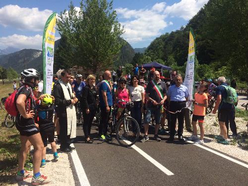 Mariagrazia Santoro (Assessore regionale Infrastrutture e Territorio) all'inaugurazione del tratto Resiutta-Moggio della ciclovia Alpe Adria - Resiutta 28/05/2017