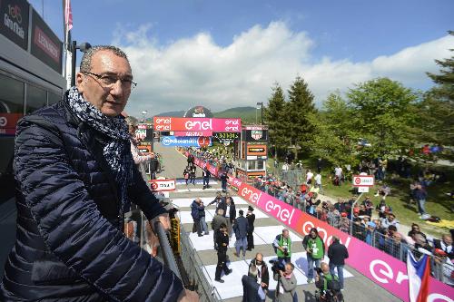 Sergio Bolzonello (Vicepresidente Regione FVG e assessore Attività produttive, Turismo e Cooperazione) in attesa dell'arrivo della Tappa 19 del centesimo Giro d'Italia - Piancavallo 26/05/2017
