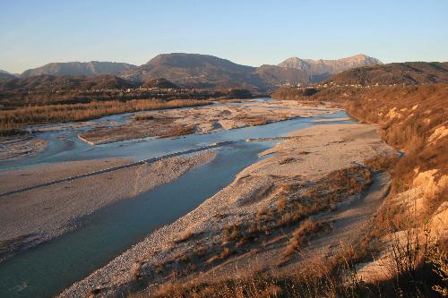 Panorama del Tagliamento scattata dal belvedere di Aonedis - 09/11/2008 (Foto Marino Del Piccolo)