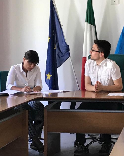 Debora Serracchiani (Presidente Regione Friuli Venezia Giulia) e Simone Peruzzi (Sindaco Dogna) in Municipio - Dogna 12/06/2017