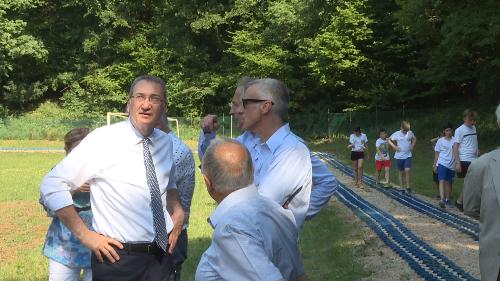 Sergio Bolzonello (Vicepresidente Regione FVG e assessore Attività produttive, Turismo e Cooperazione) in visita all'impianto sportivo di Aurisina - Aurisina 15/06/2017