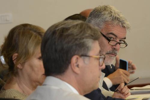 Paolo Panontin (Assessore regionale Autonomie locali e Coordinamento Riforme, Comparto unico, Sistemi informativi, Caccia e Risorse ittiche, delegato Protezione civile) durante la riunione della Giunta del FVG - Trieste 16/06/2017