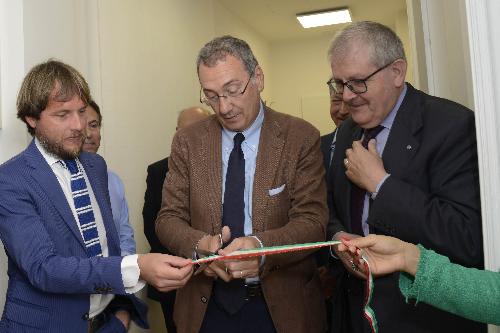 Sergio Bolzonello (Vicepresidente Regione FVG e assessore Attività produttive, Turismo e Cooperazione) e Graziano Tilatti (Presidente CATA Artigianato FVG) all'inaugurazione della sede del CATA Artigianato FVG in via Valdirivo 42 - Trieste 16/06/2017