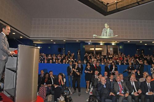 L'intervento del Governatore Massimiliano Fedriga nel corso dell'assemblea generale di Confindustria Alto Adriatico svoltasi a Grado