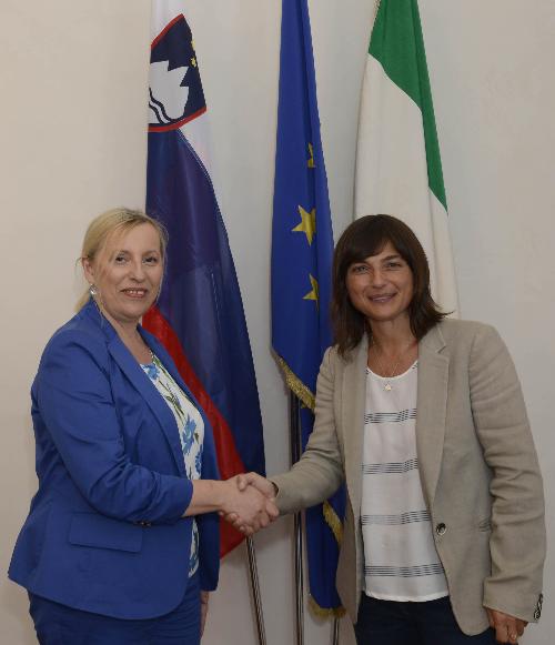 Ingrid Sergaš (Console Repubblica Slovenia a Trieste) e Debora Serracchiani (Presidente Regione Friuli Venezia Giulia) - Trieste 16/06/2017