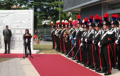 Debora Serracchiani (Presidente Regione Friuli Venezia Giulia) alla cerimonia di inaugurazione del nuovo Comando provinciale dei Carabinieri - Pordenone 23/06/2017