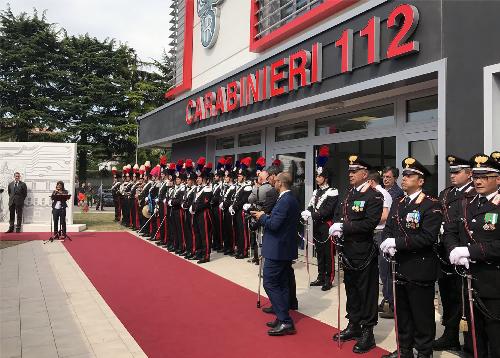 Debora Serracchiani (Presidente Regione Friuli Venezia Giulia) alla cerimonia di inaugurazione del nuovo Comando provinciale dei Carabinieri - Pordenone 23/06/2017