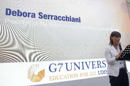 Debora Serracchiani (Presidente Regione Friuli Venezia Giulia) al "G7 Università" - Udine 29/06/2017