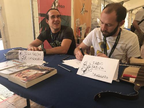 I fumettisti Luca Malisan e Fabio Babich alla seconda edizione del festival del fumetto "The Game Fortress" - Palmanova 02/07/2017