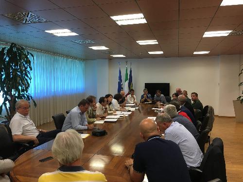 Mariagrazia Santoro (Assessore regionale Infrastrutture e Territorio) all'incontro sul trasporto delle bramme da Monfalcone a San Giorgio di Nogaro - Udine 03/07/2017