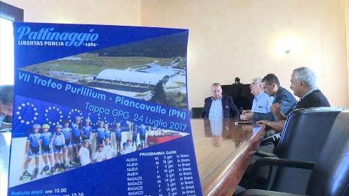 Sergio Bolzonello (Vicepresidente Regione FVG e assessore Attività produttive, Turismo e Cooperazione) alla presentazione del VII Trofeo Purlilium di pattinaggio - Pordenone 05/07/2017