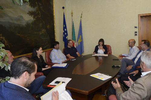 Debora Serracchiani (Presidente Regione Friuli Venezia Giulia) e Cristiano Shaurli (Assessore regionale Risorse agricole e forestali) all'incontro con Coldiretti FVG - Trieste 07/07/2017