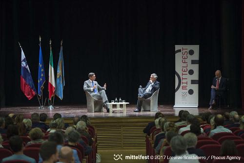 Borut Pahor (Presidente Repubblica di Slovenia) intervistato da Maurizio Molinari (Direttore La Stampa) all'inaugurazione di Mittelfest - Cividale del Friuli 15/07/2017 (Foto Luca A. d'Agostino e Lorenzo Scaldaferro /Phocus Agency © 2017)