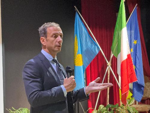 L'intervento del governatore del Friuli Venezia Giulia, Massimiliano Fedriga.