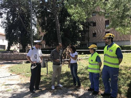 Debora Serracchiani (Presidente Regione Friuli Venezia Giulia) durante il sopralluogo nelle zone colpite dal maltempo (Parco della Rimembranza) - Udine 11/08/2017