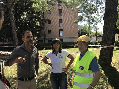 Debora Serracchiani (Presidente Regione Friuli Venezia Giulia) durante il sopralluogo nelle zone colpite dal maltempo (Parco della Rimembranza) - Udine 11/08/2017