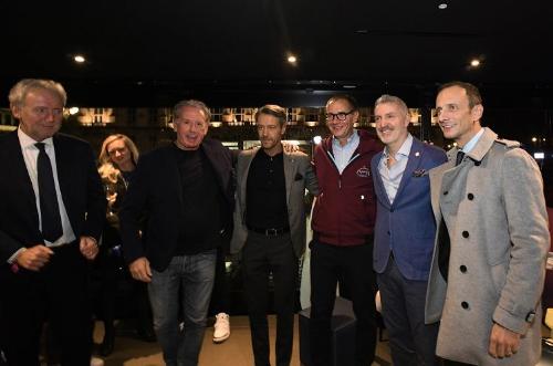 Il governatore Fedriga e l'assessore Scoccimarro alla presentazione di Pallacanestro Trieste