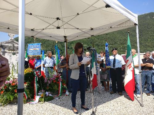 Debora Serracchiani (Presidente Regione Friuli Venezia Giulia) alla commemorazione dell'eccidio compiuto nella frazione di Nimis - Torlano 25/08/2017