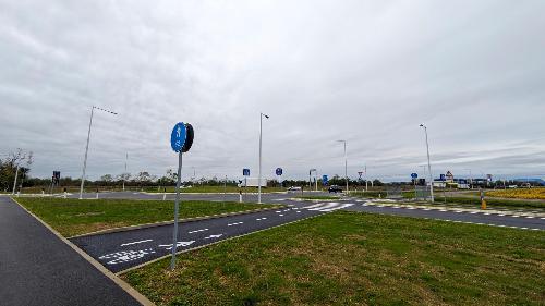 La nuova rotatoria a Povoletto, nella zona industriale e agricola di Grions del Torre.