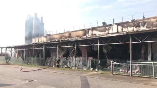 Lo stabilimento Roncadin interessato dall'incendio - Meduno 22/09/2017