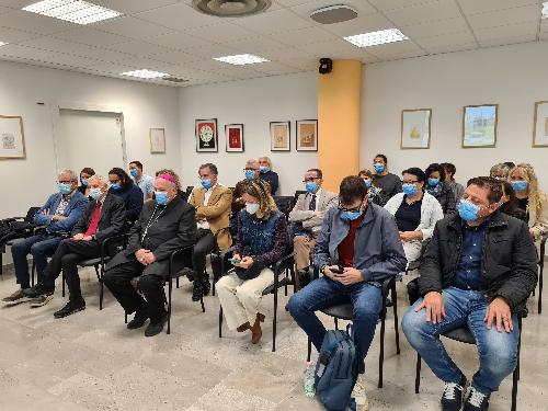 La sala del Cro di Aviano dove i vertici dell'istituto hanno presentato un nuovo sistema radiolologico di ultima generazione 