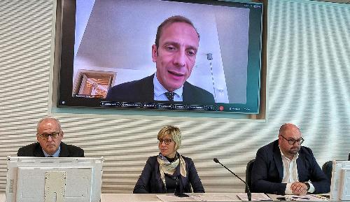 L'intervento in videocoferenza del Governatore del Friuli Venezia Giulia Massimiliano Fedriga alla conferenza stampa