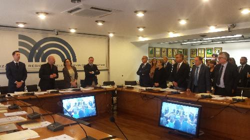 Francesco Peroni (Assessore regionale Finanze, Patrimonio, Coordinamento e Programmazione Politiche economiche e comunitarie) durante i lavori della Conferenza Stato-Regioni - Roma 05/10/2017