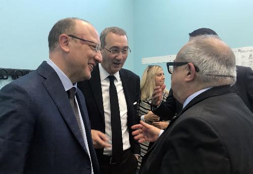 Vincenzo Boccia (Presidente nazionale Confindustria), Sergio Bolzonello (Vicepresidente Regione FVG e assessore Attività produttive, Turismo e Cooperazione) e Michelangelo Agrusti (Presidente Unindustria Pordenone) alla riunione del Club dei 15 di Confindustria - San Vito al Tagliamento 13/10/2017