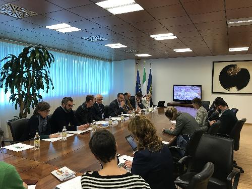 Cristiano Shaurli (Assessore regionale Risorse agricole e forestali) durante la presentazione della missione istituzionale in USA per promuovere le eccellenze agroalimentari e vitivinicole del FVG - Udine 10/11/2017