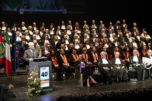Sergio Mattarella (Presidente della Repubblica) interviene alla cerimonia di inaugurazione dell'Anno Accademico dell'Università di Udine - Udine 13/11/2017 