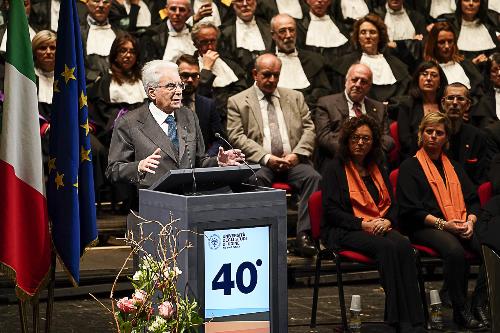 Sergio Mattarella (Presidente della Repubblica) interviene alla cerimonia di inaugurazione dell'Anno Accademico dell'Università di Udine - Udine 13/11/2017
