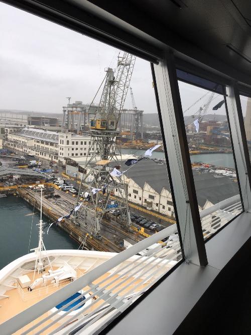 Il porto visto dalla nave da crociera MSC Seaside - Monfalcone 29/11/2017