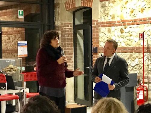 Loredana Panariti (Assessore regionale Lavoro, Formazione, Istruzione, Pari Opportunità, Politiche giovanili, Ricerca e Università) interviene all'incontro "Da Archimede a...: essere inventori nell'epoca di industria 4.0" - Udine 30/11/2017